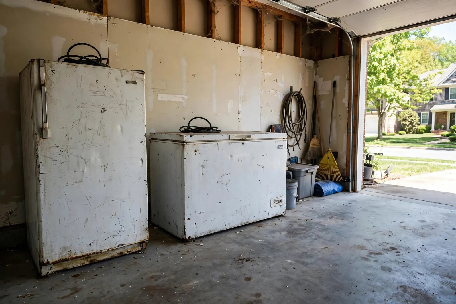 Before photo, Refrigerator and Laundry Pair Removal in Bannister, by Waldorf Junk Removal Company